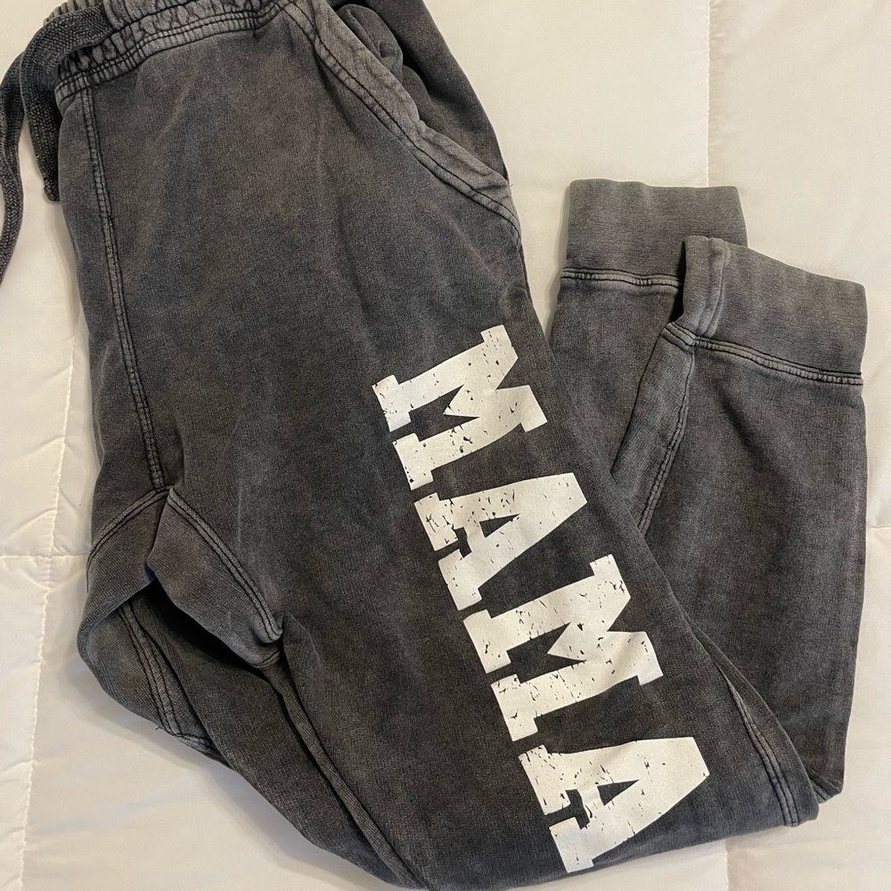 NEW SUPER CUTE!! MAMA Charcoal Washed Joggers
